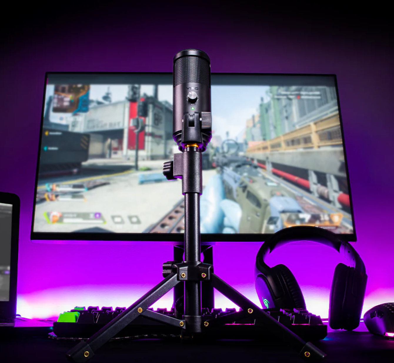 Micrófono Gamer VSG Omkara - Condensador USB con Trípode y Filtro Pop